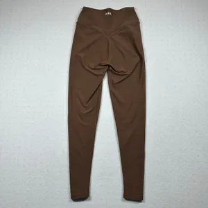 White Fox Active Women’s High-Waisted Leggings Size Small Brown Stretch thumbnail 2