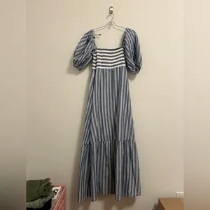 Emerson Fry Love Tomas Blue/White Striped Midi Dress size XS/S thumbnail 4