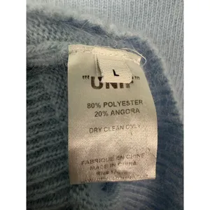 Unif Baby Blue Angora Blend Cropped Cardigan Sweater Size Large thumbnail 5