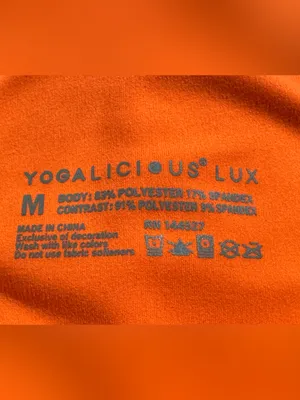 Yogalicious High-Waisted Neon Orange Biker Shorts size Medium thumbnail 7