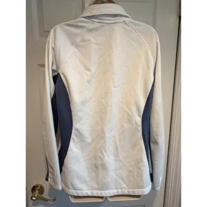 The North Face Womens Large Grid Fleece Jacket White Blue Full Zip Outdoor thumbnail 8