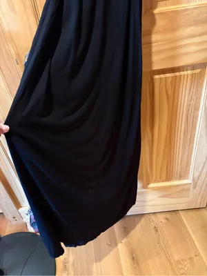 Anthropologie Maeve Black Sleeveless Draped Maxi Dress women’s L thumbnail 5