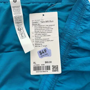 Lululemon Dolphin Hem Mid Rise Running Shorts 3" Hawaiian Blue Size XL thumbnail 11