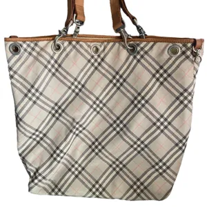 Burberry Blue Label Check Leather Trim Bucket Tote thumbnail 3