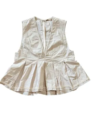 Free People Good Feels Stripe Sleeveless Top In Ivory Combo Women's Size XS NWT thumbnail 2
