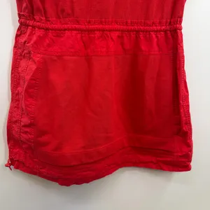 Daily Practice Anthropologie Red Ribbed Drawstring Mini Dress M Pockets thumbnail 5