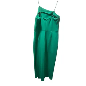 Billy J Boutique Green Spaghetti Strap Bodycon Slit Midi Dress Size US 10 thumbnail 3