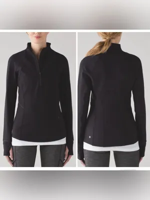 Lululemon Fresh Tracks 1/2 Zip Pullover Top Women's 10 Black Running Jacket Soft thumbnail 2