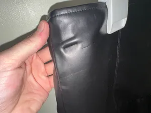 Black leather ruffle skirt thumbnail 6