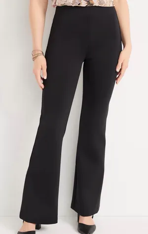 Maurices Black Everflex High Rise Pull On Flare Pants Size M Medium Regular thumbnail 1
