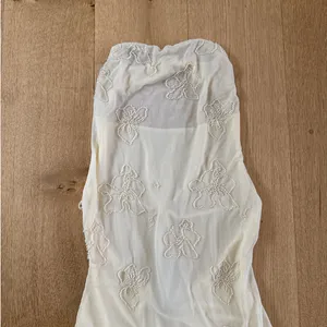 White Fox Mini Dress Beaded Sequins Cowl Neck Between The Lines Size XS Cream thumbnail 3
