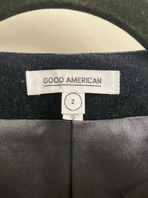 Good American Velvet Blazer Dress in Black Medium thumbnail 7