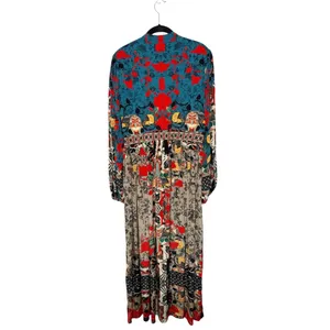 Anthropologie Bhanuni by Jyoti Allura Colorful Boho Maxi Dress SZ M thumbnail 3