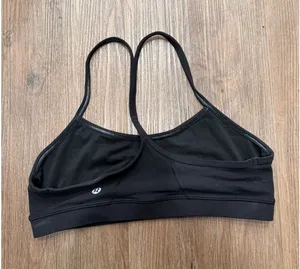 Lululemon Flow Y Bra Black Light Support Yoga Sports Bra Size 8‎ thumbnail 1