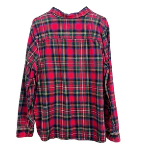 LL Bean Red Scotch Plaid Cotton Flannel Button Shirt Relaxed Fit Size XL thumbnail 6