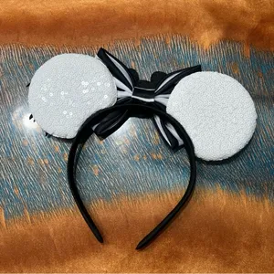 Disney Nightmare Before Christmas Black white Mouse ears Jack Skellington thumbnail 5