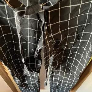 Rainbow Sandals FINAL MARKDOWN Black and White Checkered slacks xl thumbnail 7