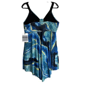 Hanna‎ Nikole Blue Agate Print Swim Dress Tummy Control 18W thumbnail 5
