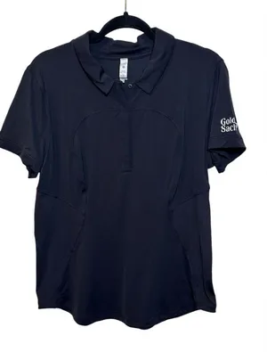 Lululemon‎ Quick Dry Short Sleeve Quick Dry Straight Hem Jacquard Size 12 Preppy thumbnail 1