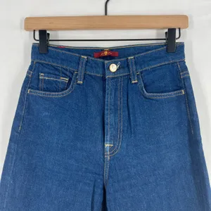 7‎ For All Mankind Straight Jeans Womens 26 Blue Denim Cotton Straight High Rise thumbnail 2
