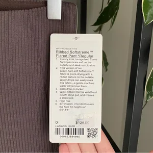 NWT Lululemon Ribbed Softstream Flared Pant in Espresso thumbnail 6