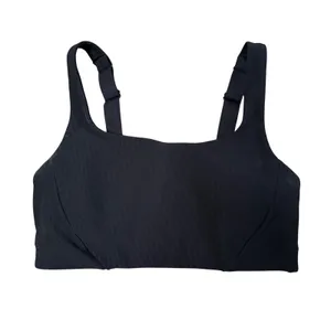 Lululemon Black Ribbed Train‎ Tank Top Sports Bra Size 8 thumbnail 3