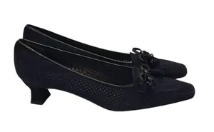 Stuart Weitzman Black Suede Kitten Hill Pumps Size 8 Nwot thumbnail 6