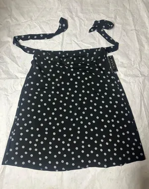 NYCC NEW YORK CLOTHING CO. Silky cool temperature white dots black a-line skirt NWT New with tag Same day shipping Smoke and pets free thumbnail 3