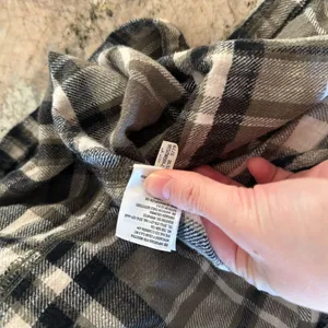 American Eagle Plaid Flannel Shirt Dress Green Cream Small thumbnail 5