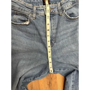 Lee High Rise Wide Leg Cuffed Jeans Women's Size 8‎ Long Light Wash Denim thumbnail 10