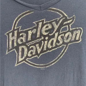 Harley Davidson Women's Henley V Neck Long Sleeve 2013 Nevada Navy Size Medium thumbnail 4