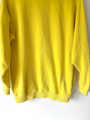 Aerie Yellow Mock Neck Ribbed Pullover Side Pockets Oversized Baggy Loungewear thumbnail 3