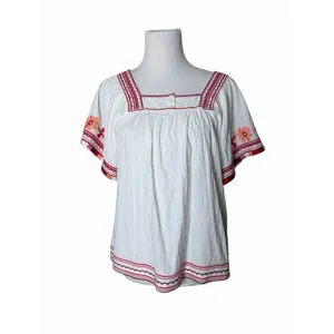 Madewell Embroidered Sandblossom Top in white cotton gauze‎ Women’s XS Oversized thumbnail 2