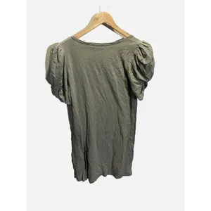 Z SUPPLY Puff Sleeve Dress Womens Medium Green Scoop Neck Slub‎ Knit Boho Casual thumbnail 5