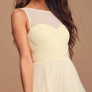 𝅺NWT LULU’S Some Type of Sway Cream Maxi Dress M thumbnail 4