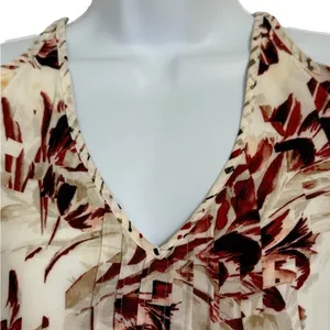 WHITE HOUSE BLACK MARKET Cold Shoulder Wine and White Floral Mini‎ Dress EUC 00 thumbnail 3