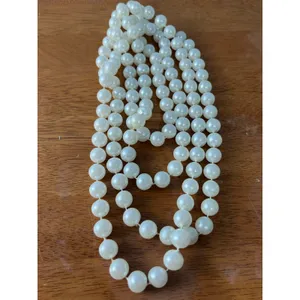Chunky 72" Long Faux Pearl Necklace Opera Flapper Coquette Great Gatsby thumbnail 5