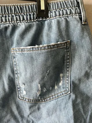 Aerie Daydream Denim Elastic Distressed Shorts Size XL thumbnail 4