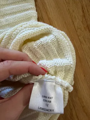 Barbour Pima Cotton Linsi Knit Cream Sweater Sz 12 thumbnail 6