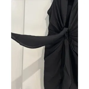 NWT Choosy Sleeveless Black Mini Dress Size 0 Deep VNeck Tie Waist Crosby Street thumbnail 14
