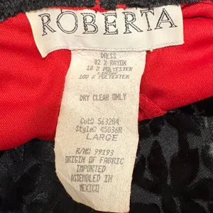 VTG 90s Roberta Black Red‎ Burnout Velvet Rose Maxi Dress Large Vampy Whimsigoth thumbnail 10