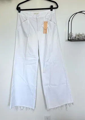 NWT Risen Jeans Tummy Control White High Rise Wide Leg Jeans Size 30/11 thumbnail 1