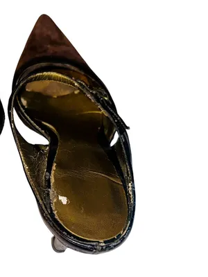 Nine West Brown Suede Slings with Buckle Detail thumbnail 2