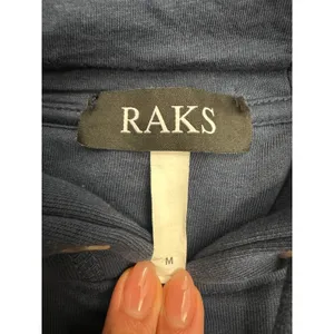 RAKS Runner Cropped Hoodie Women's Medium‎ Blue Raw Hem Graphic Sweatshirt thumbnail 5