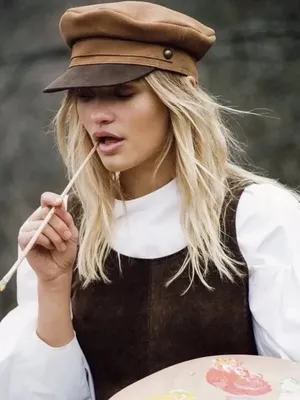 Lack Of Color Two-Tone Brown Suede Newsboy Cap thumbnail 1