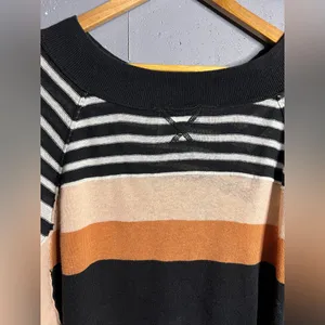 “FREE PEOPLE” Block Party Striped Crop PullOver. Size Small thumbnail 4