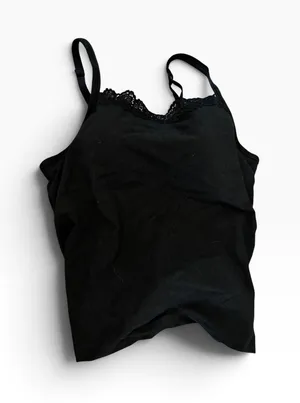 Bali Bra Camisole 36B Black Lace Trim Underwire Support Tank Top 3377 thumbnail 1