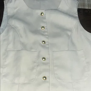 SHEIN Cream Sleeveless Button-Up Top thumbnail 2