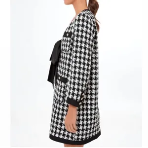 Pomander Place Black White Tweed Bow Mini Dress 2X NWT thumbnail 13
