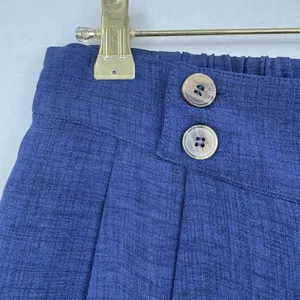 Elodie Tie Waist Shorts Blue High Rise Elastic Waist Casual Summer Flowy Size L thumbnail 3